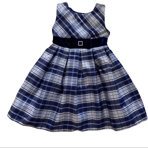 Jona Michelle Taffeta Plaid W/ Velvet Blingy Belt